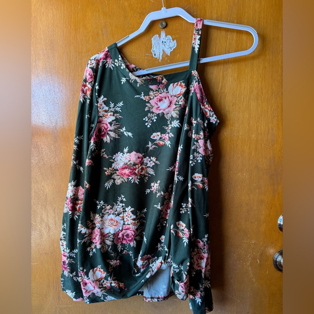 Floral Green Women's Top